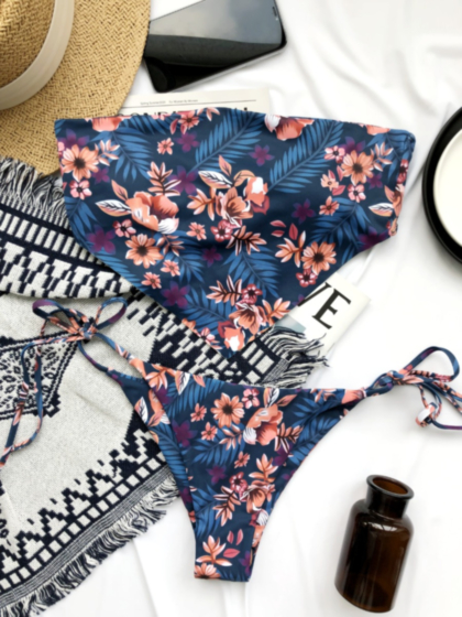 Tropical Blues Floral Bikini