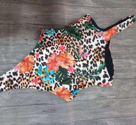 Leopard and Floral Print Monokini